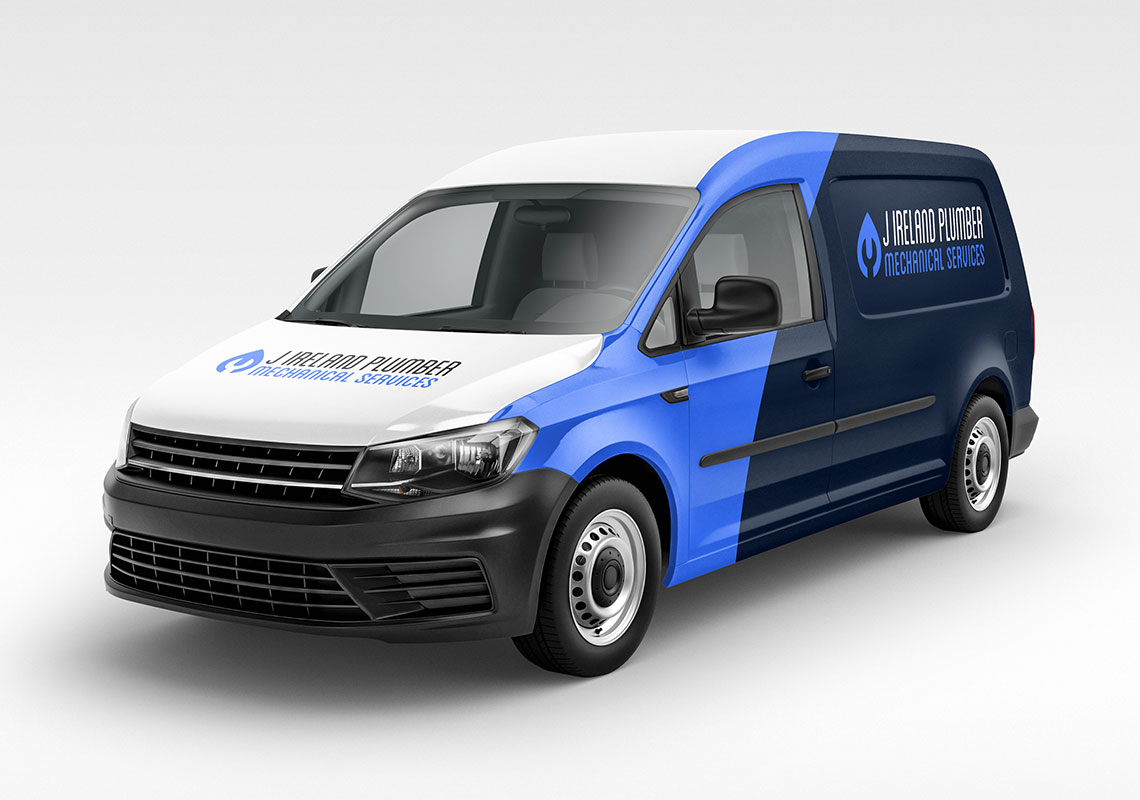 Branding of J Ireland Plumber - Van Mockup