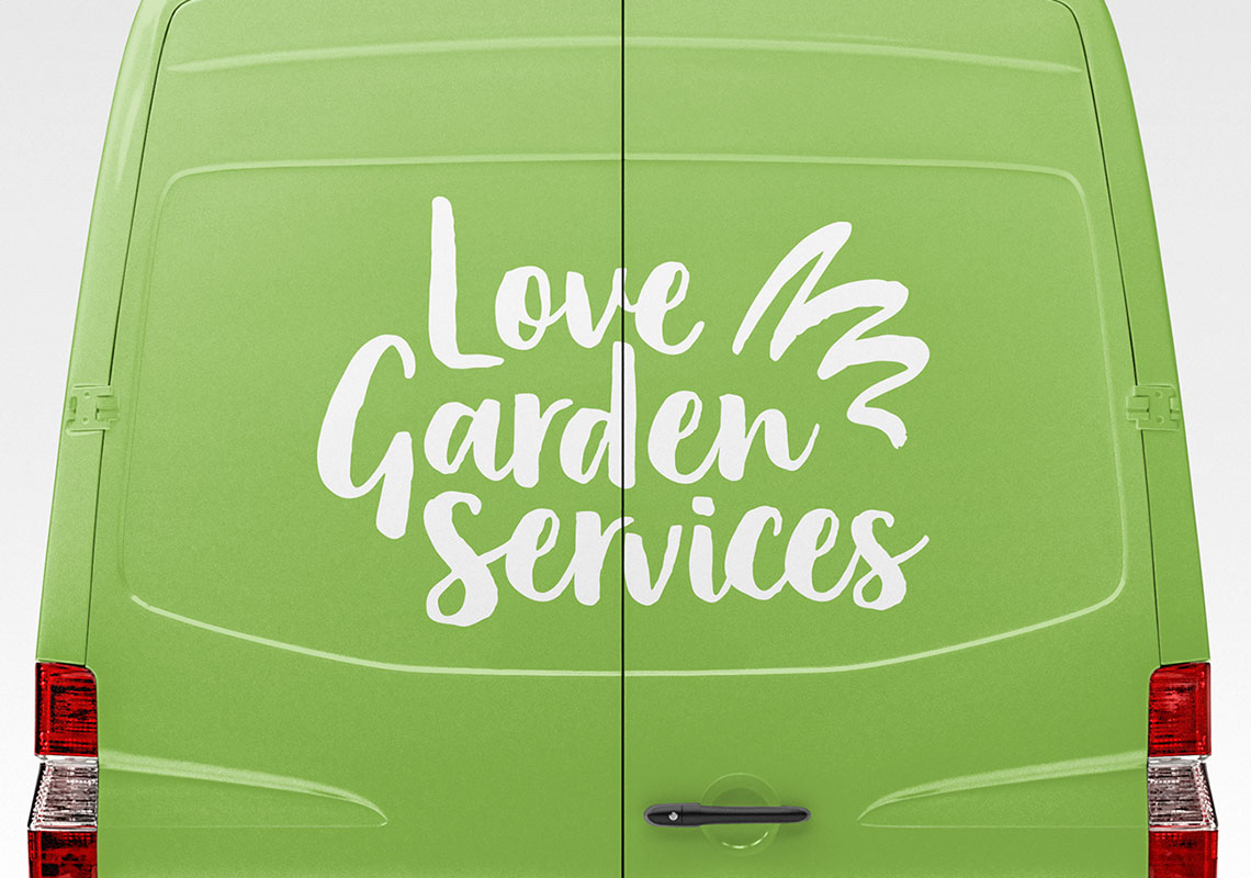 Branding of Love Garden Services - Van Decal